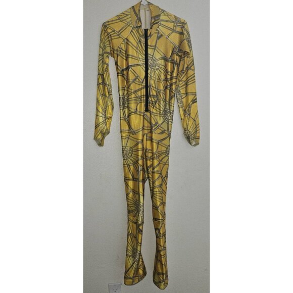 Spyder US Ski Team Race Suit Yellow White Webs Men's Medium READ - Picture 1 of 16
